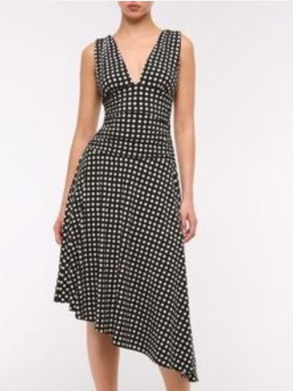 Abercrombie Polka Dot Asymmetrical Midi Dress M NWT